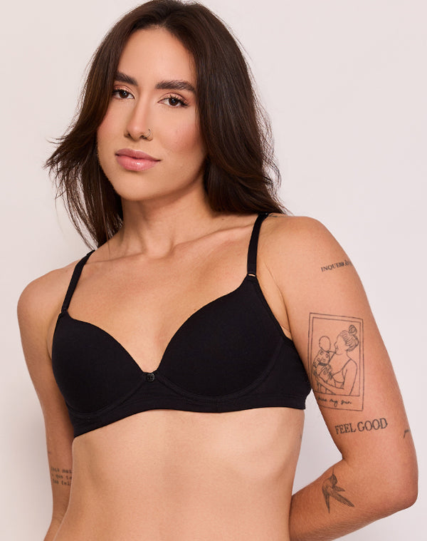 SUTIÃ PUSH UP - BOJO SOFT - PRETO - REFERENCIA - ST 03 0008