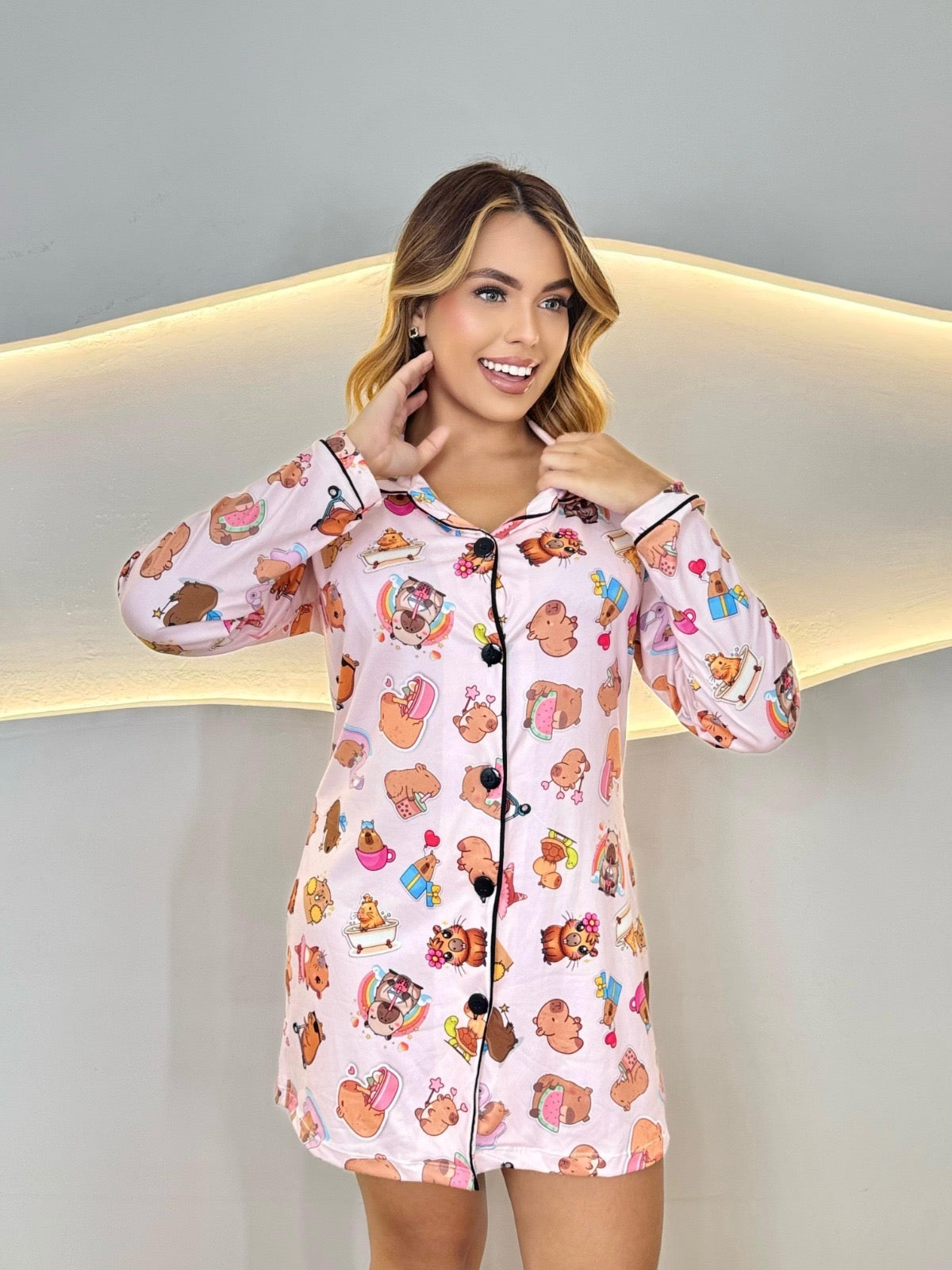 PIJAMA LONGO - CHEMISE - CAPIVARA BAILARINA