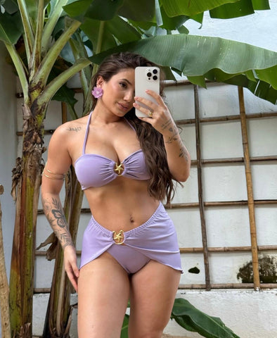 Biquíni Estrela + Saia Maria Ferrnanda - Lilás