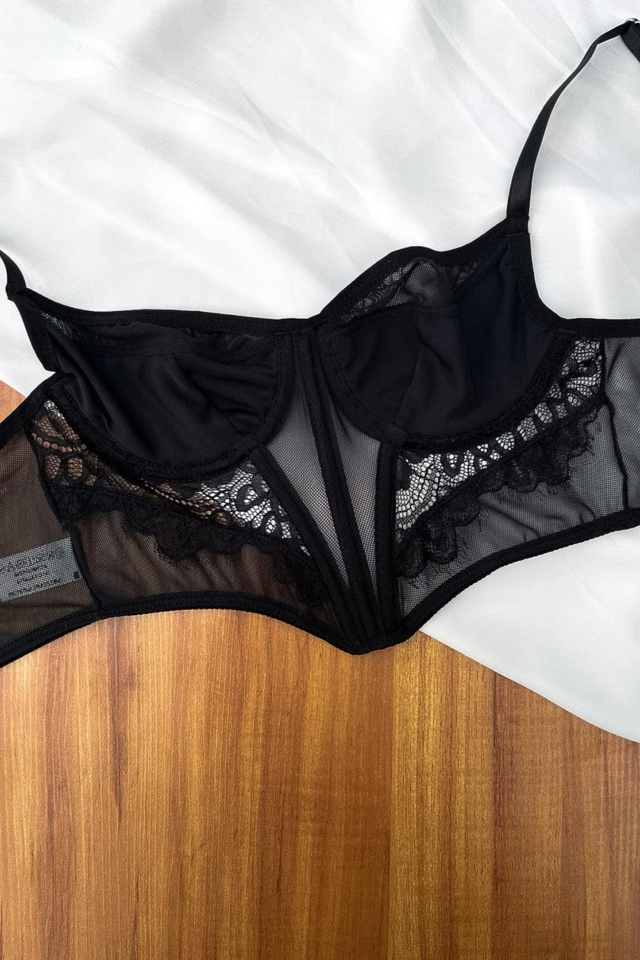 Sutiã Cropped Yasmin - Preto - 1087