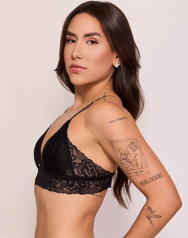 SUTIÃ TOP - BOJO REMOVIVEL - RENDA - REF: 05 0005