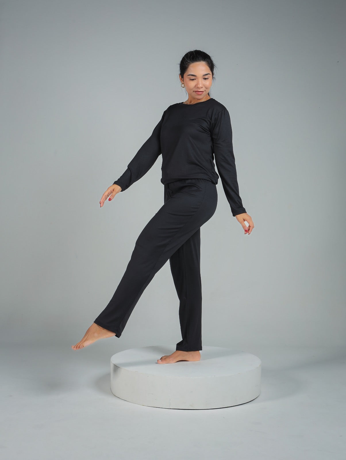 PIJAMA LONGO - PRETO LISO