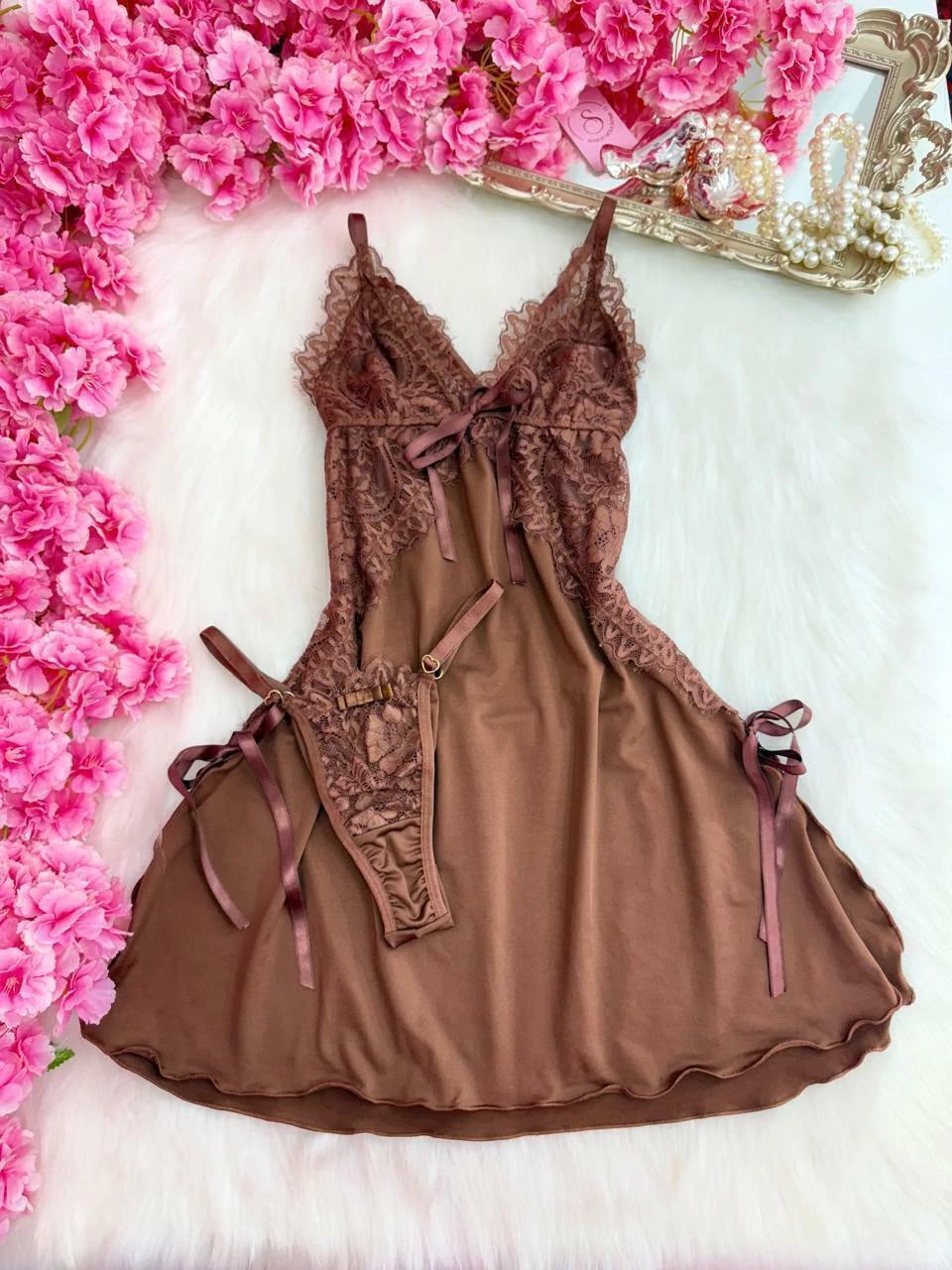Camisola Encanto- Marrom