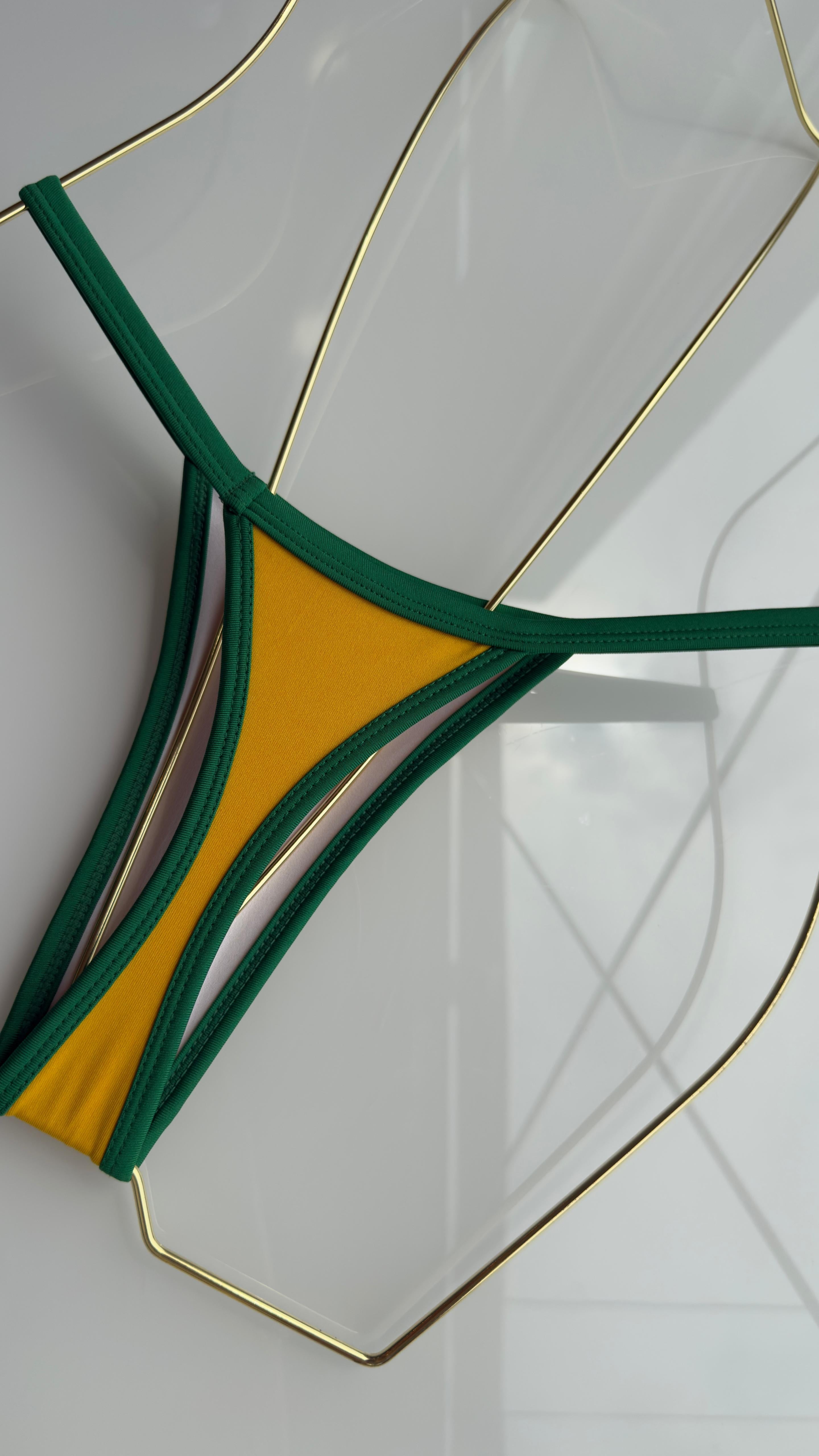 Biquíni Marquinha Perfeita - Fita - Brasileirinho Amarelo/Verde