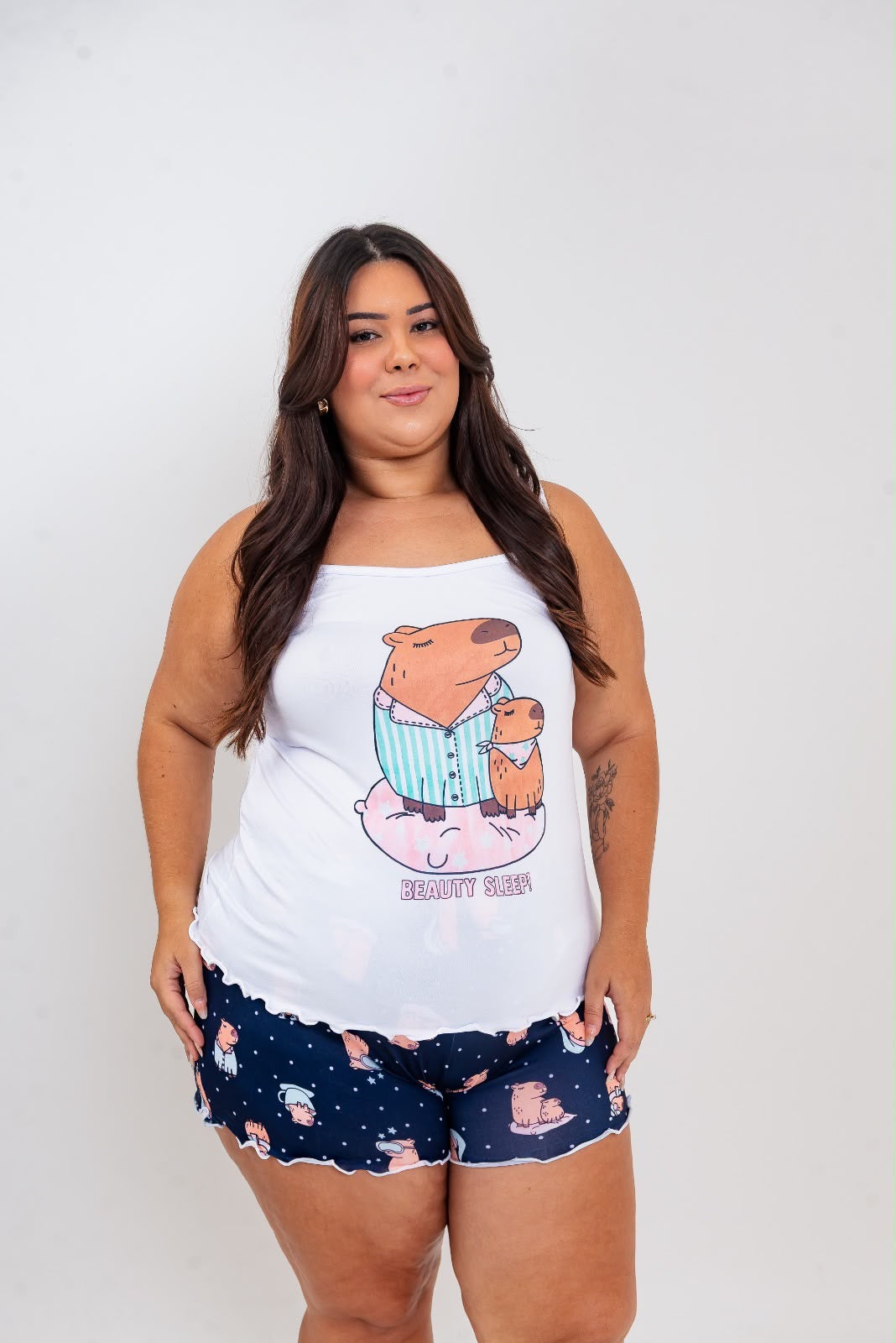 Pijama Short Doll - Capivara Beauty Sleep