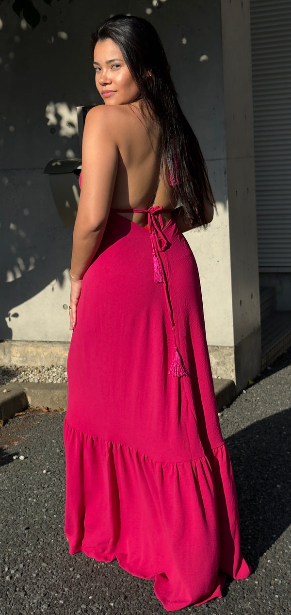 Vestido Longo - Coleção Boho - Cereja -  Fiorella
