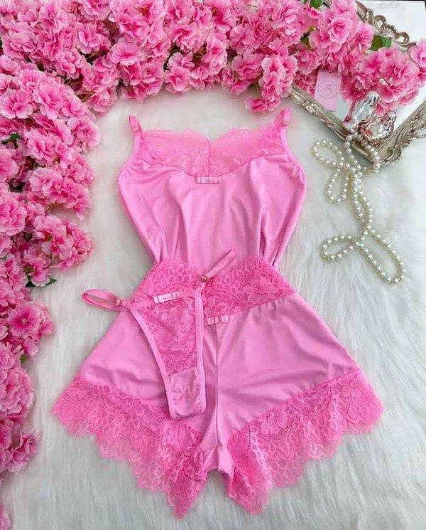 Baby Doll Encanto - Rosa - 3 peças