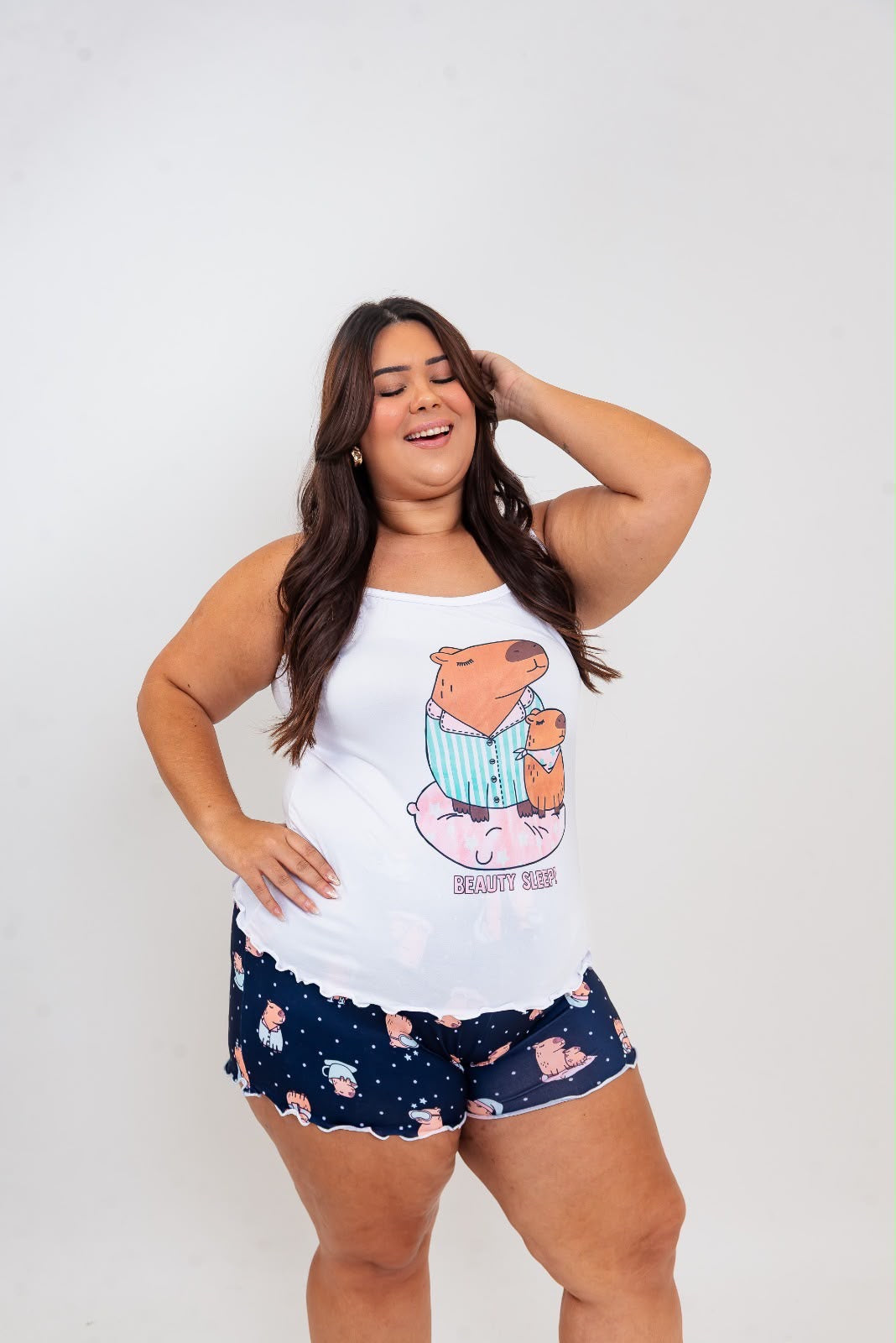 Pijama Short Doll - Capivara Beauty Sleep