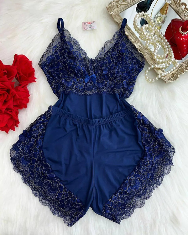 Baby Doll Ayme - Azul/Dourado
