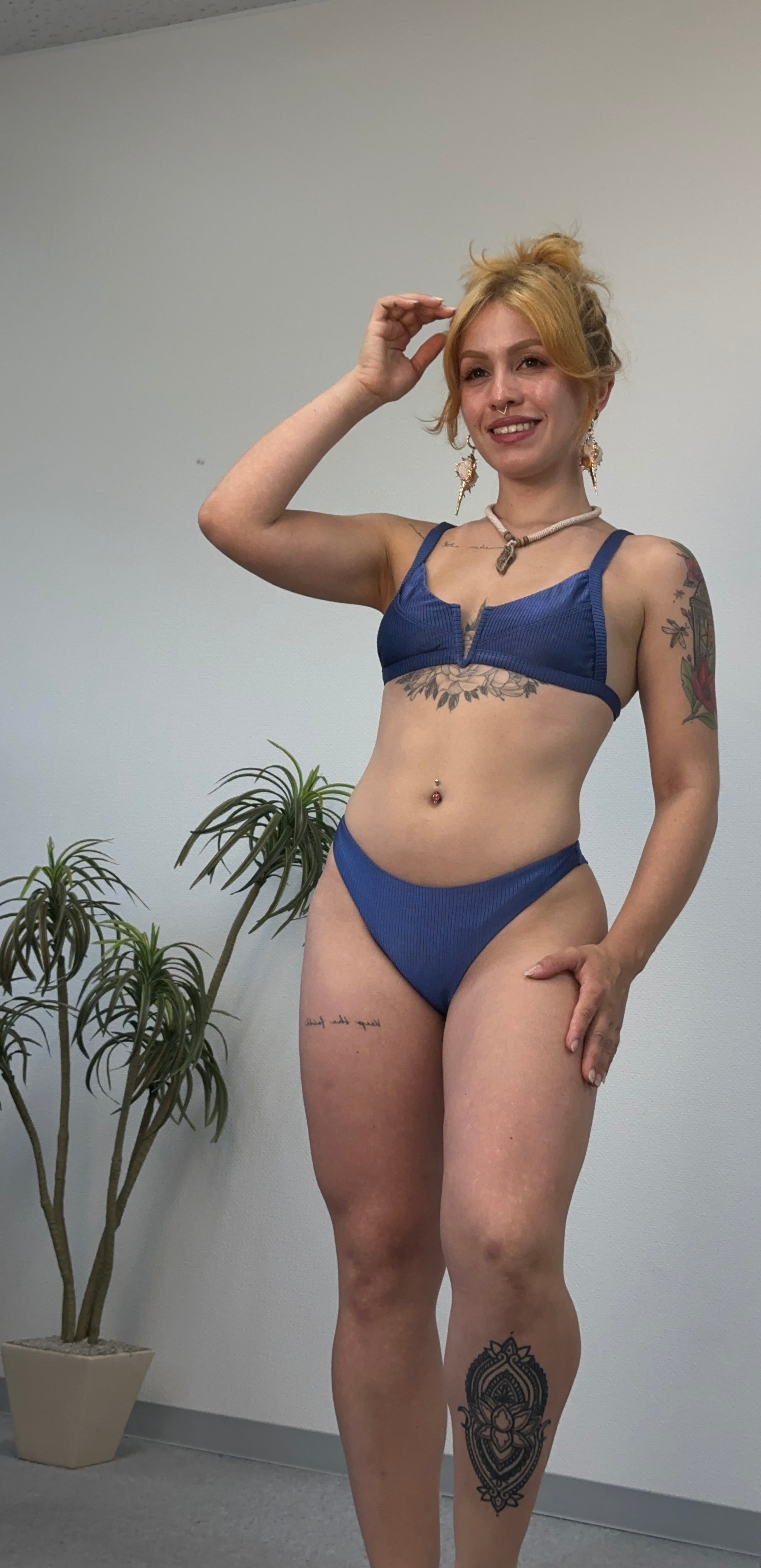 Biquíni Canelado Azul