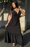 Vestido Longo - Coleção Boho - Preto -  Fiorella