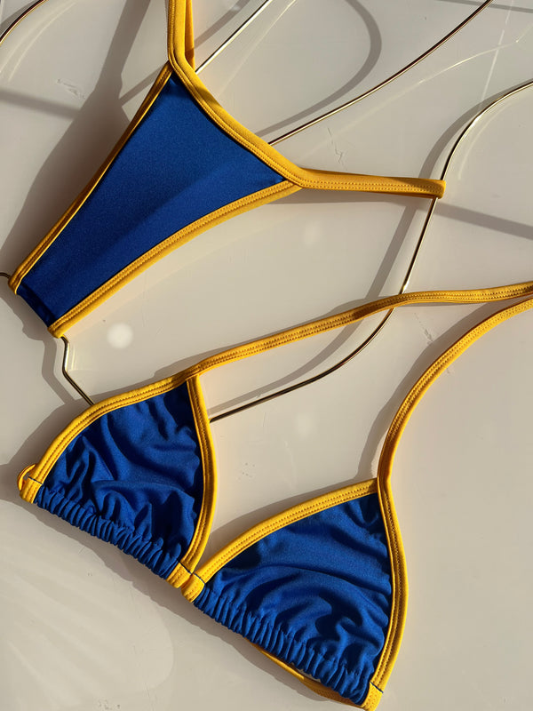 Biquíni Marquinha Perfeita - Fita -  Brasileirinho - Azul/Amarelo