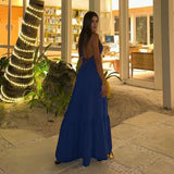 Vestido Longo -  Coleção Boho - Azul Marinho -  Fiorella