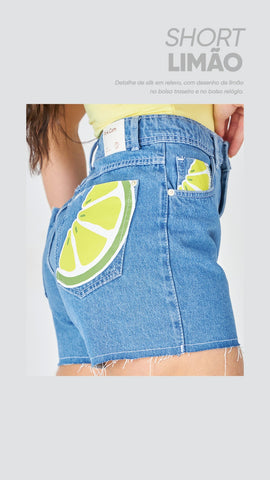 Short Jeans - Hot Limão - Escuro