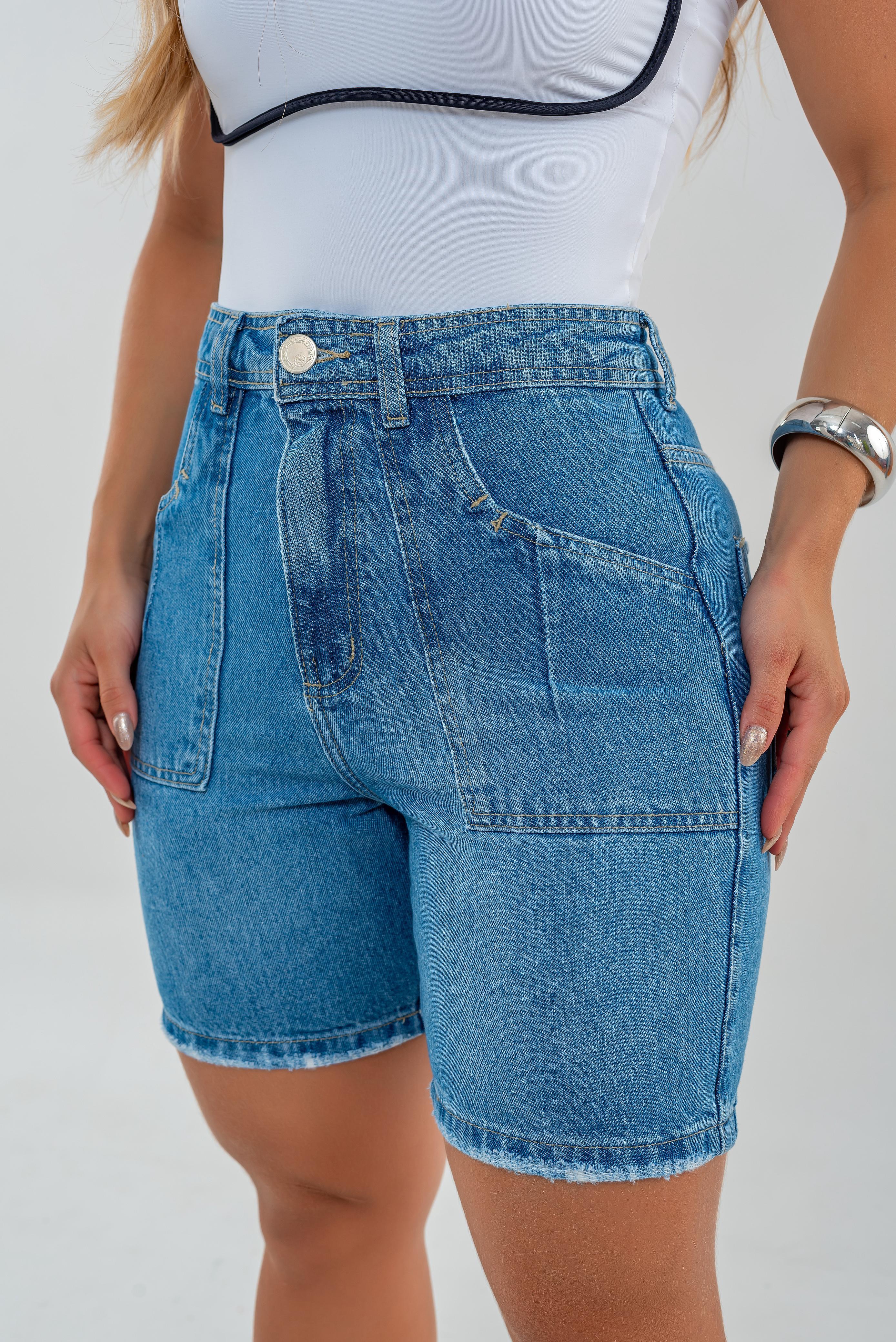 Short Jeans - Pedal Leila - Escuro