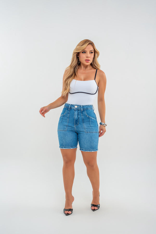 Short Jeans - Pedal Leila - Escuro