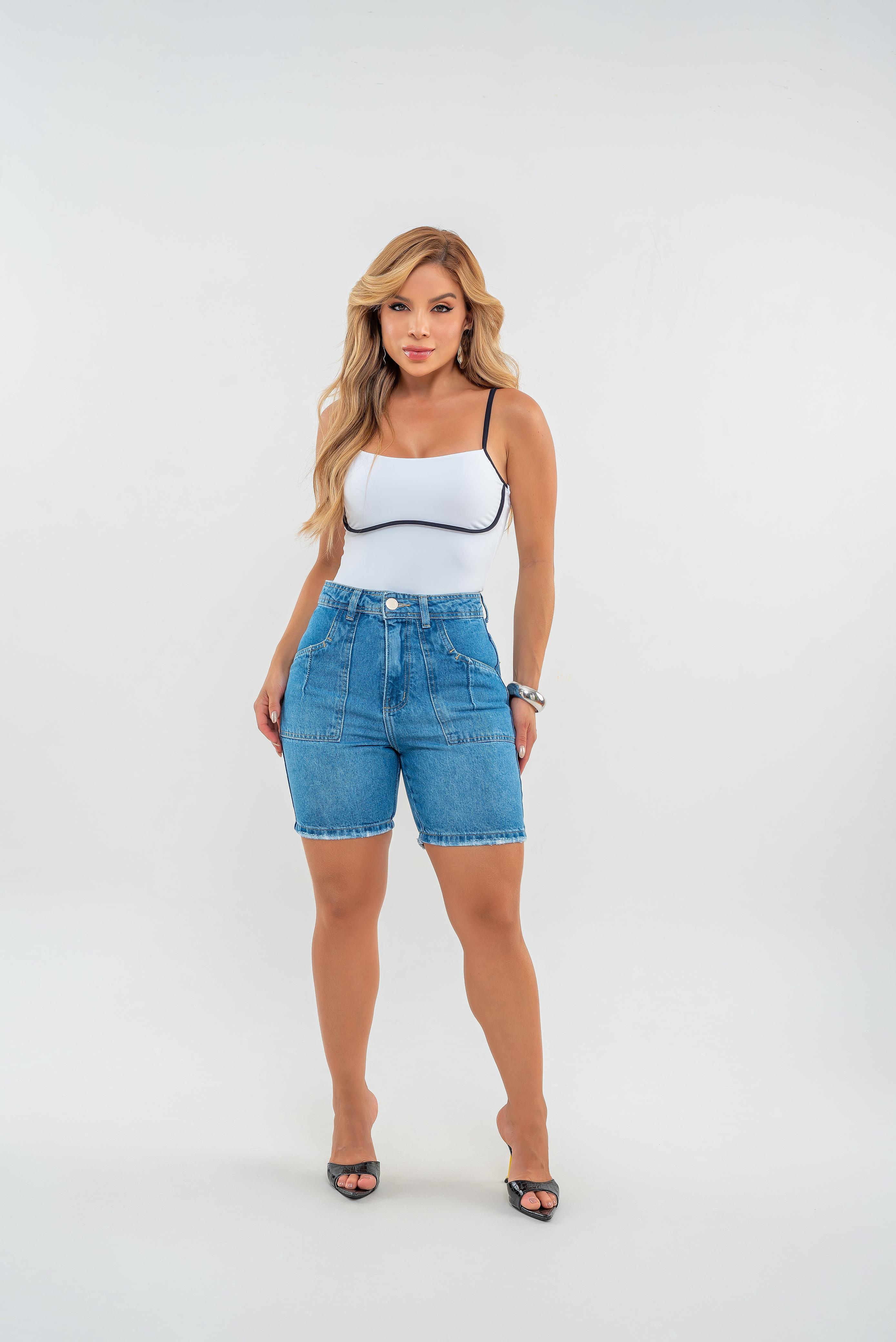 Short Jeans - Pedal Leila - Escuro