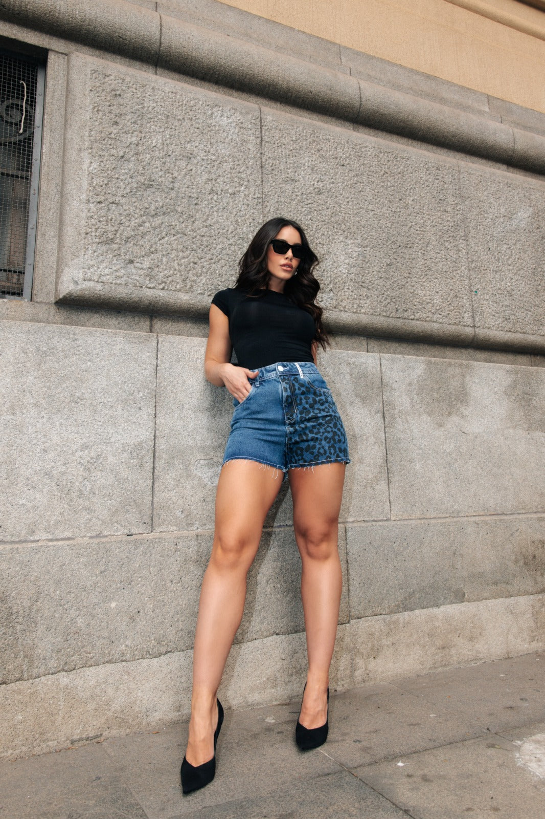 Short Jeans - Hot Animal Print - Claro