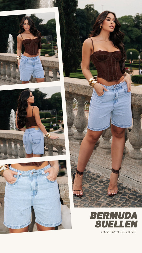 Short Jeans - Pedal Suellen - Claro
