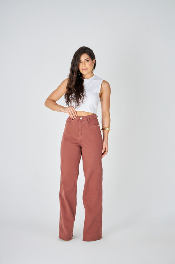 Calça Jeans - Valeria - Marrom