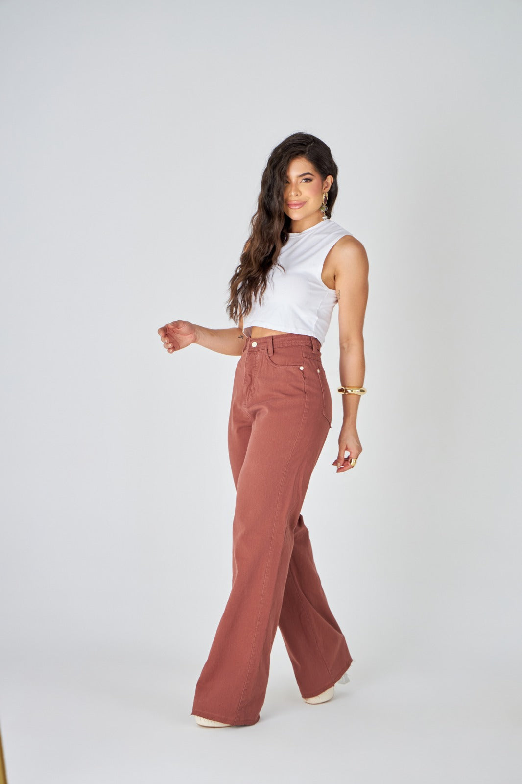 Calça Jeans - Valeria - Marrom