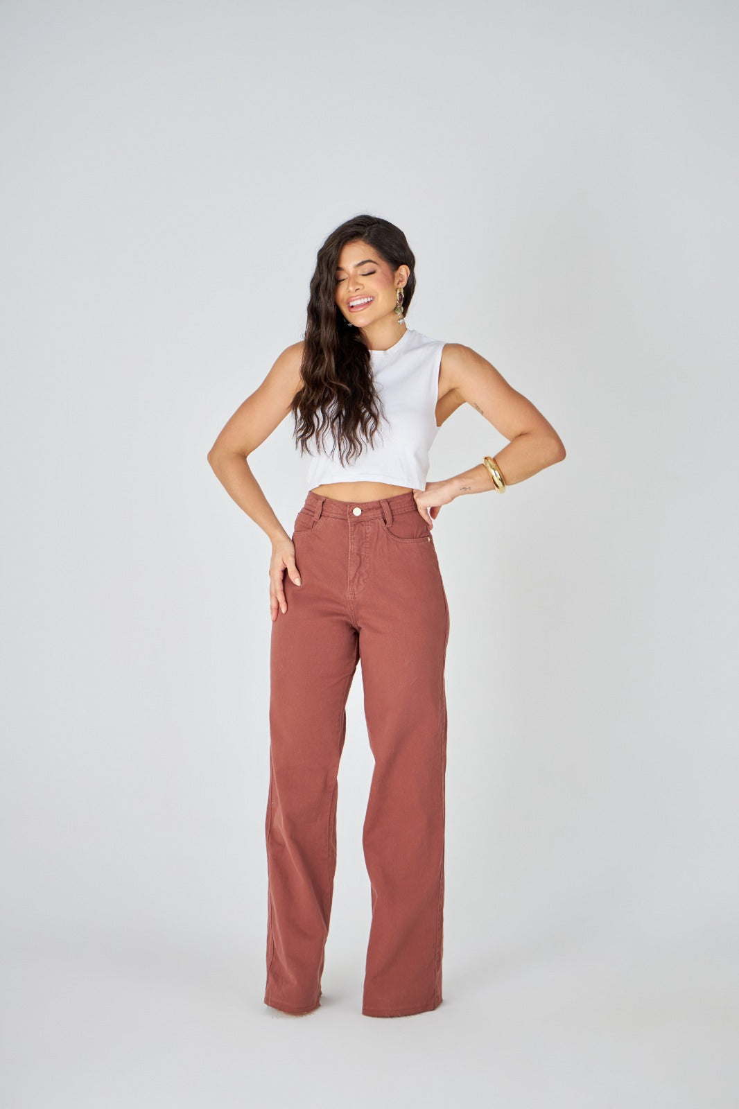 Calça Jeans - Valeria - Marrom