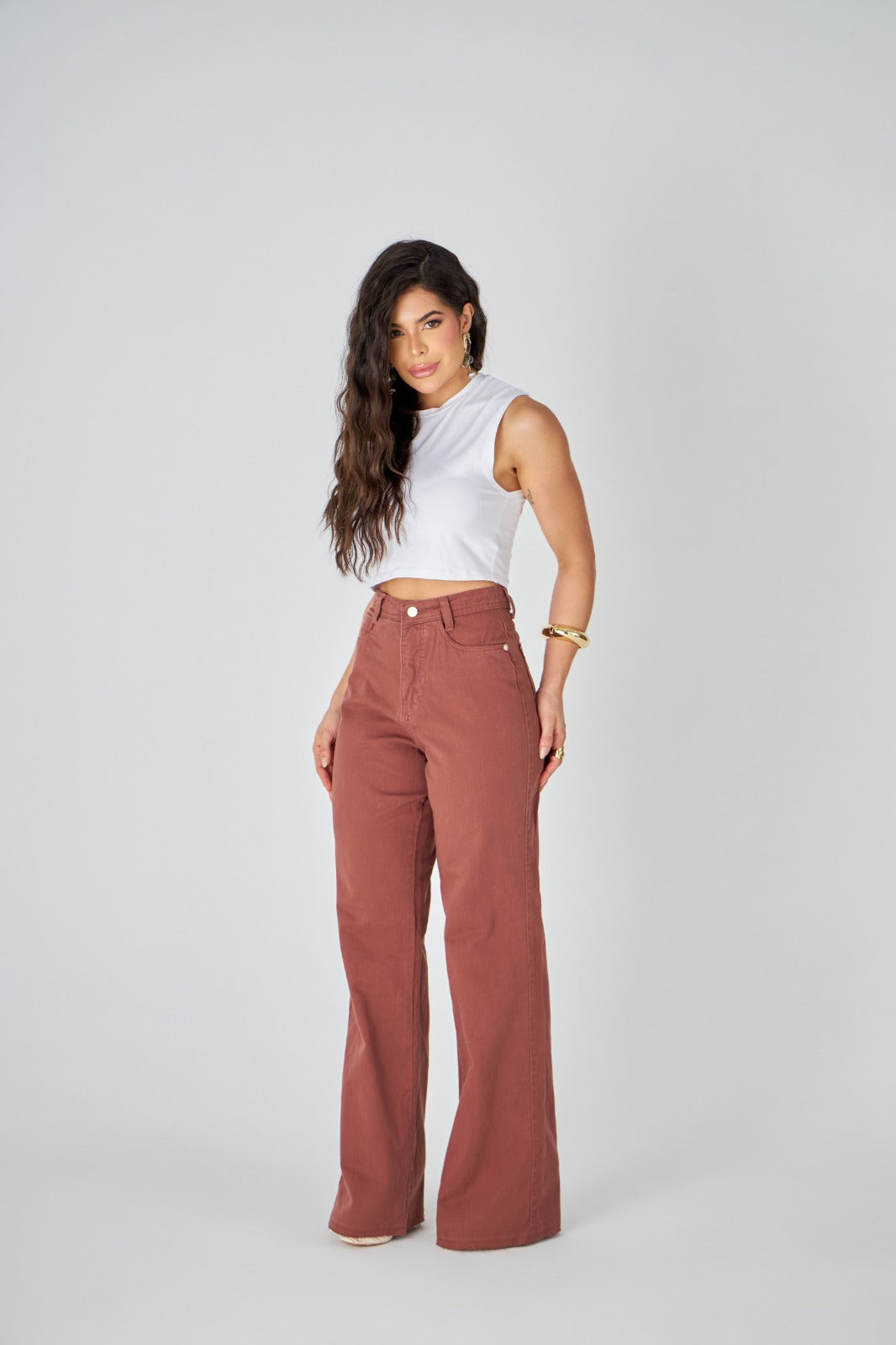 Calça Jeans - Valeria - Marrom