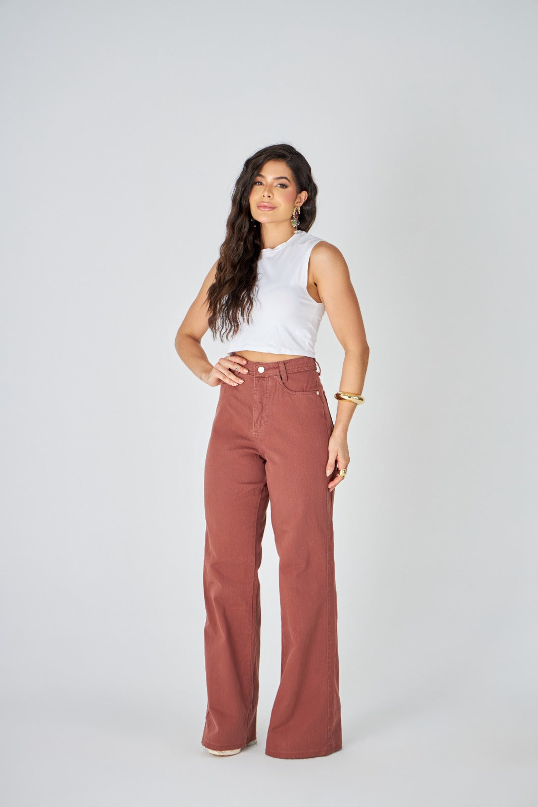 Calça Jeans - Valeria - Marrom
