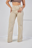 Calça Jeans - Wide Leg - Fabi - Nude