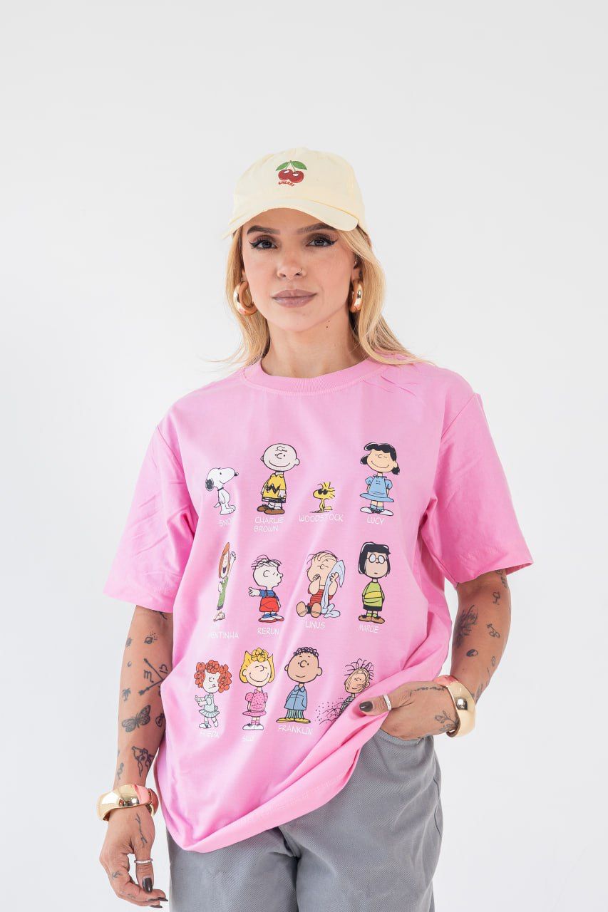 T-shirt Algodão - MAX - Rosa