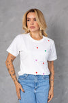 T-shirt Tradicional - Bordado - Corações