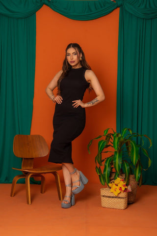 Vestido Midi - Nadador - Preto