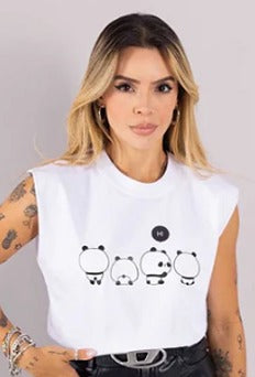T-shirt Regata - Algodão - Panda