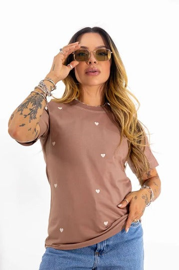 T-shirt Tradicional - Estampa - Coração