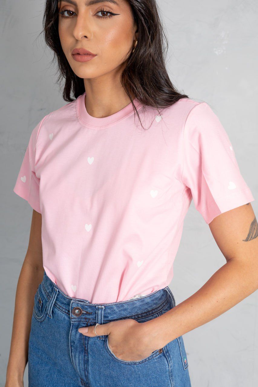 T-shirt Tradicional - Estampa - Coração