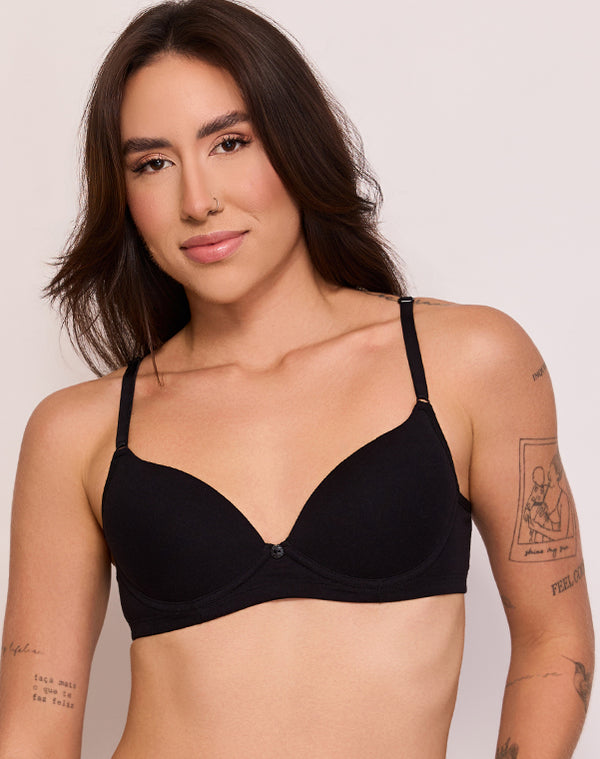 SUTIÃ PUSH UP - BOJO SOFT - PRETO - REFERENCIA - ST 03 0008