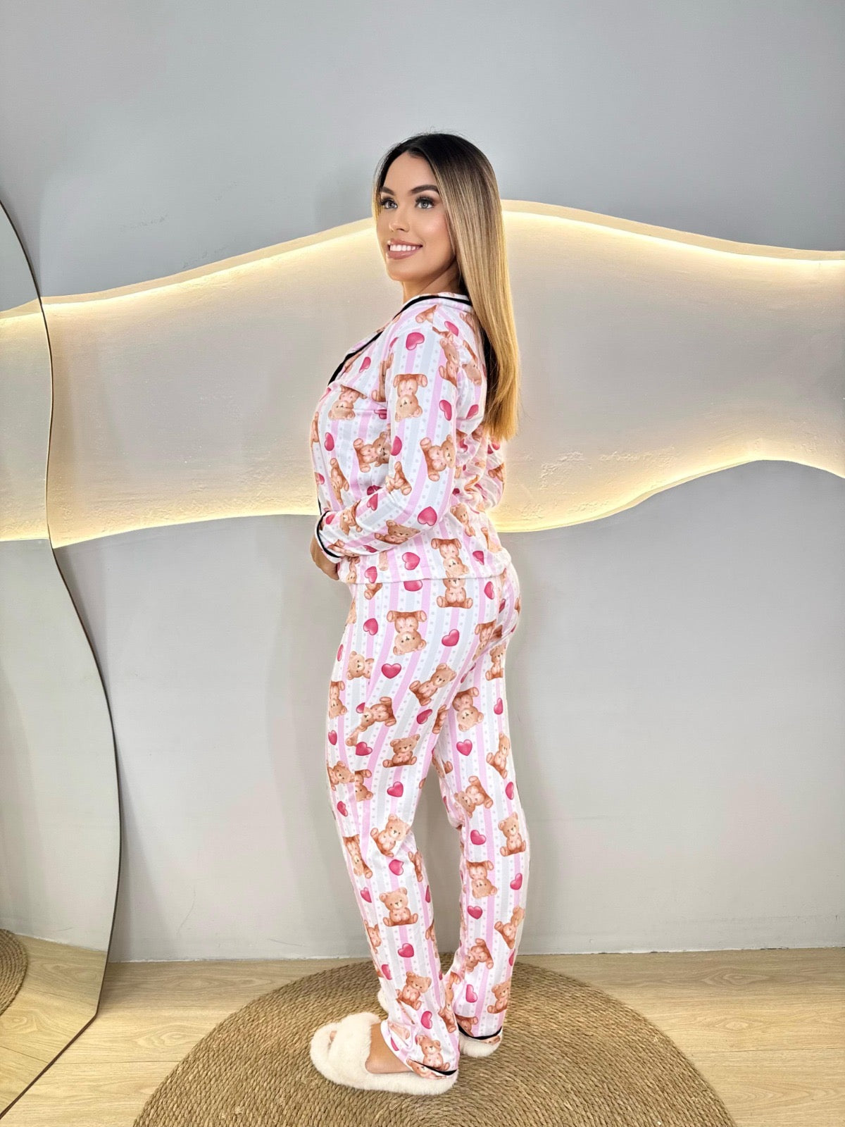 PIJAMA LONGO - AMERICANO - URSINHA LAÇO ROSA