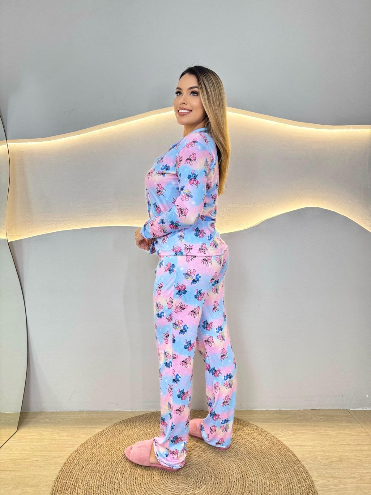 PIJAMA LONGO - AMERICANO - STITCH E ANGEL