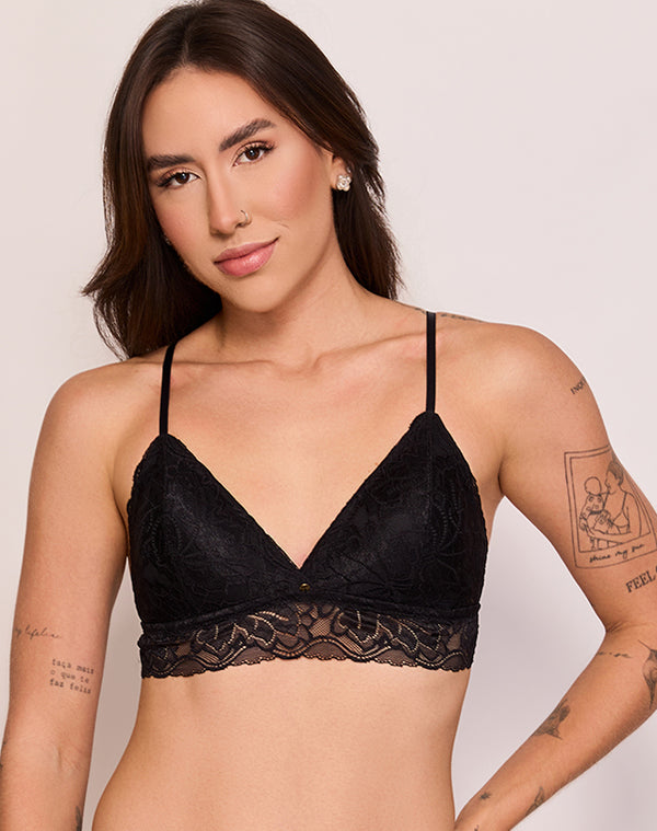 SUTIÃ TOP - BOJO REMOVIVEL - RENDA - REF: 05 0005