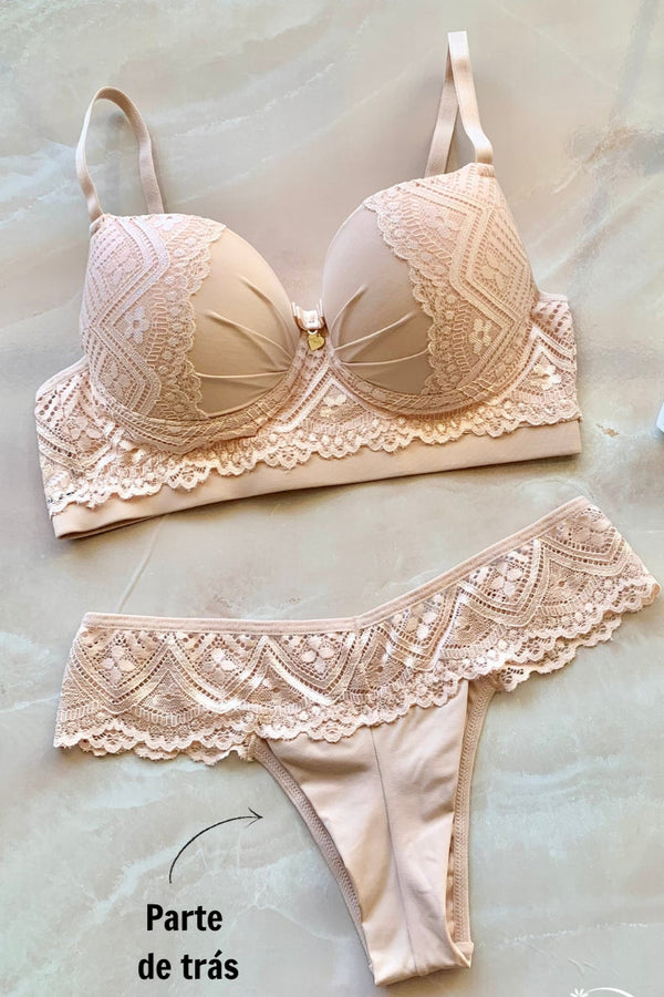 Conjunto Rendado - 1181 - Nude