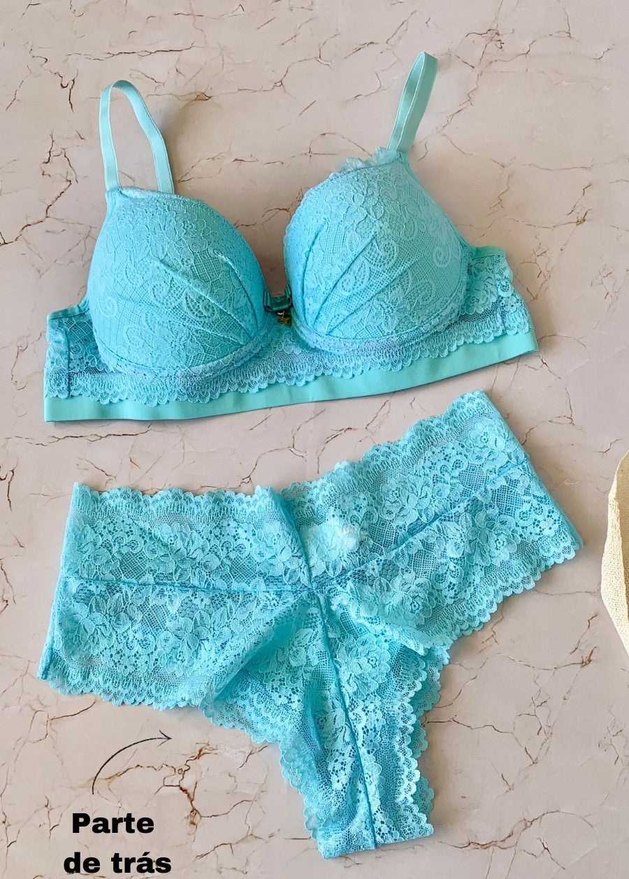 Conjunto Rendado - 1479 - Azul