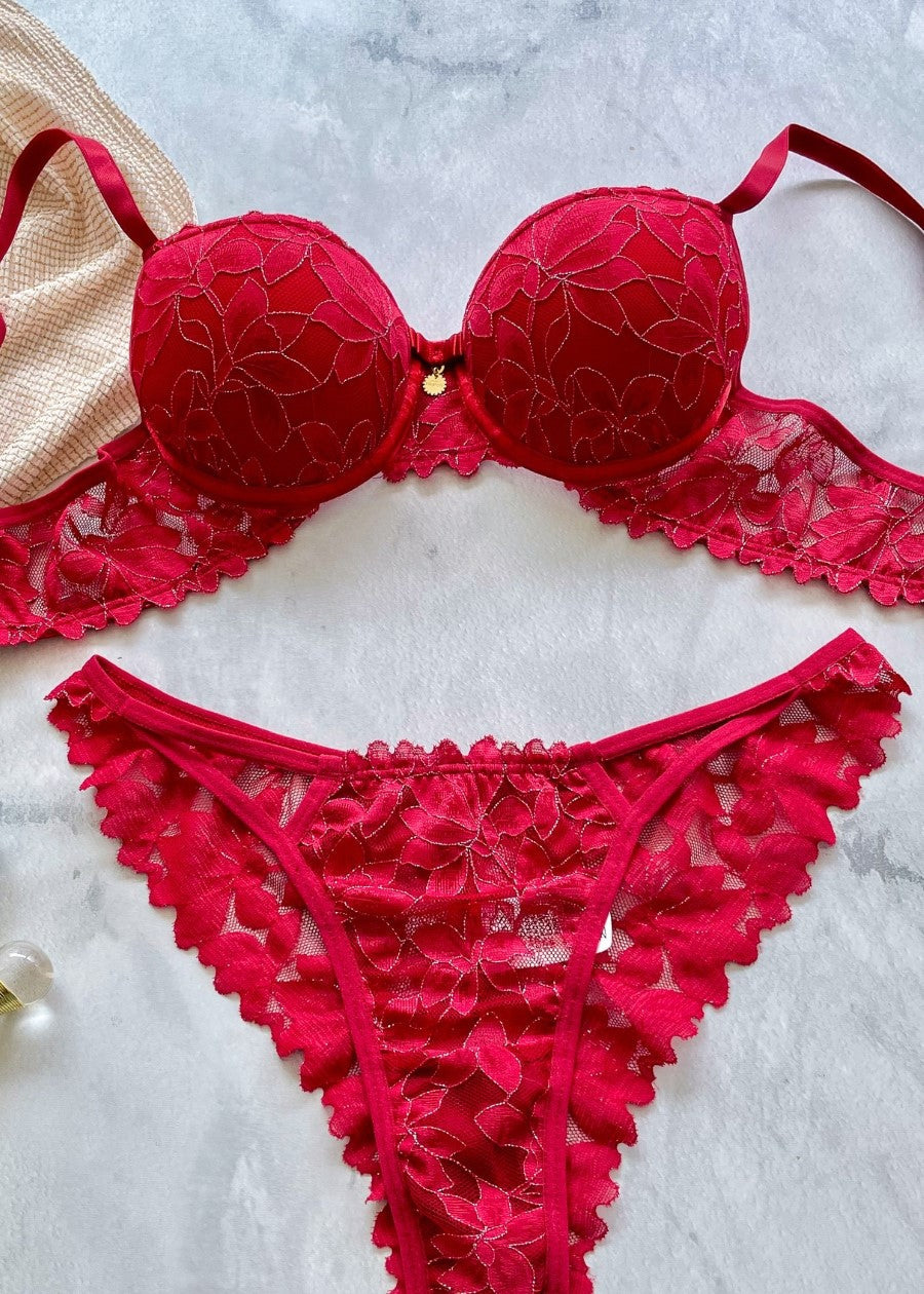 Conjunto Rendado - 1667 - Vermelho Divino