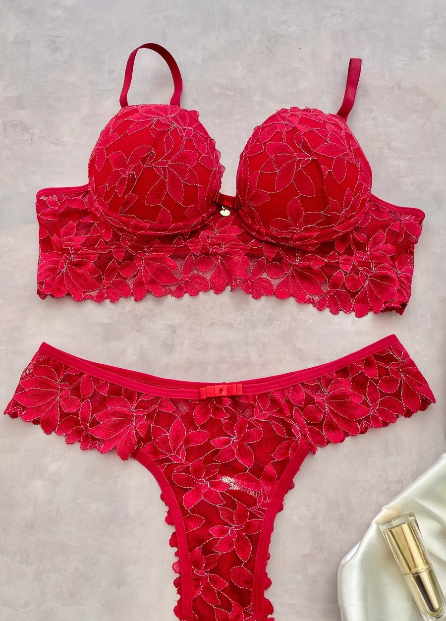 Conjunto Rendado - 1669 - Vermelho Divino