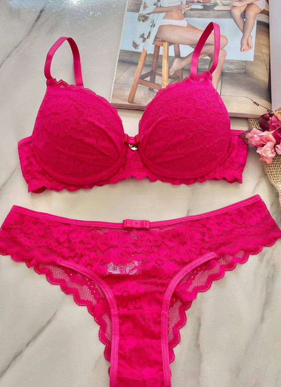 Conjunto Rendado - 1036 - Pink