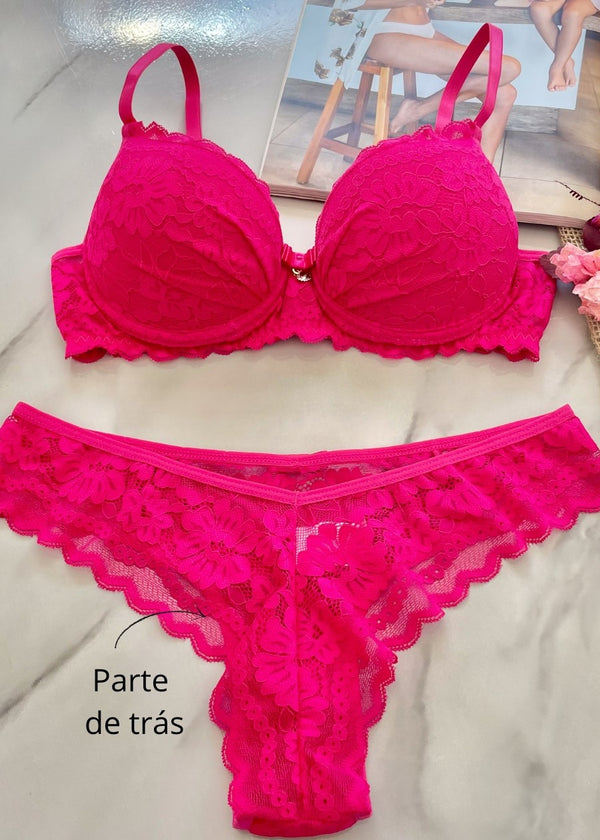 Conjunto Rendado - 1036 - Pink