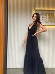 Vestido Longo - Coleção Boho - Preto -  Fiorella