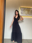 Vestido Longo - Coleção Boho - Preto -  Fiorella