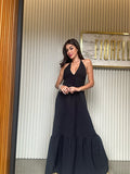 Vestido Longo - Coleção Boho - Preto -  Fiorella
