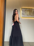 Vestido Longo - Coleção Boho - Preto -  Fiorella
